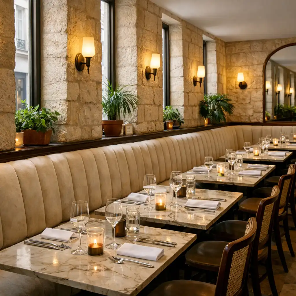 Banquette panoramique de l'intérieur