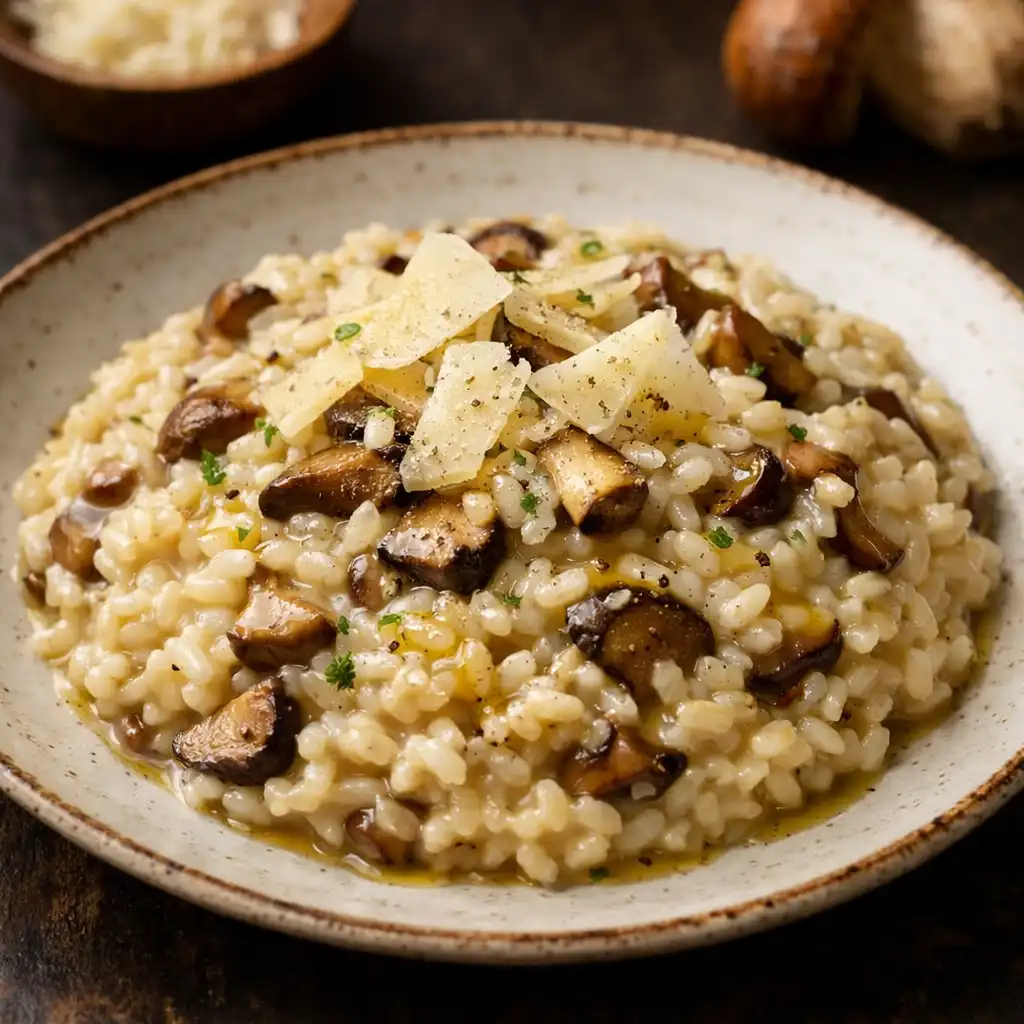 Risotto aux cèpes, parmesan affiné